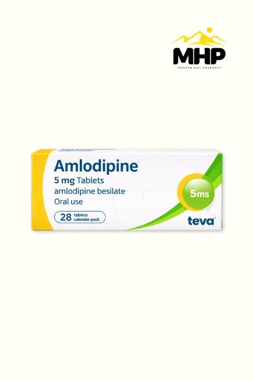 Amlodipine 5 mg tablet boxMHPW Amlodipine 5Mg Tablet 28'S Teva